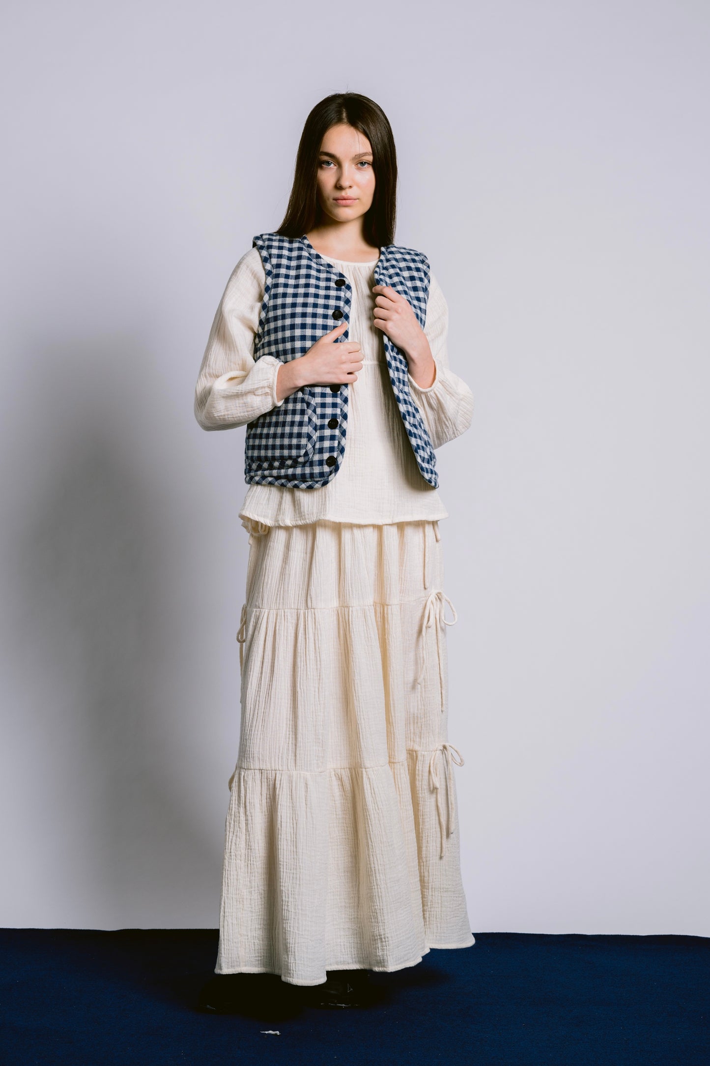 Palit Loone vest gingham (Cobalt)