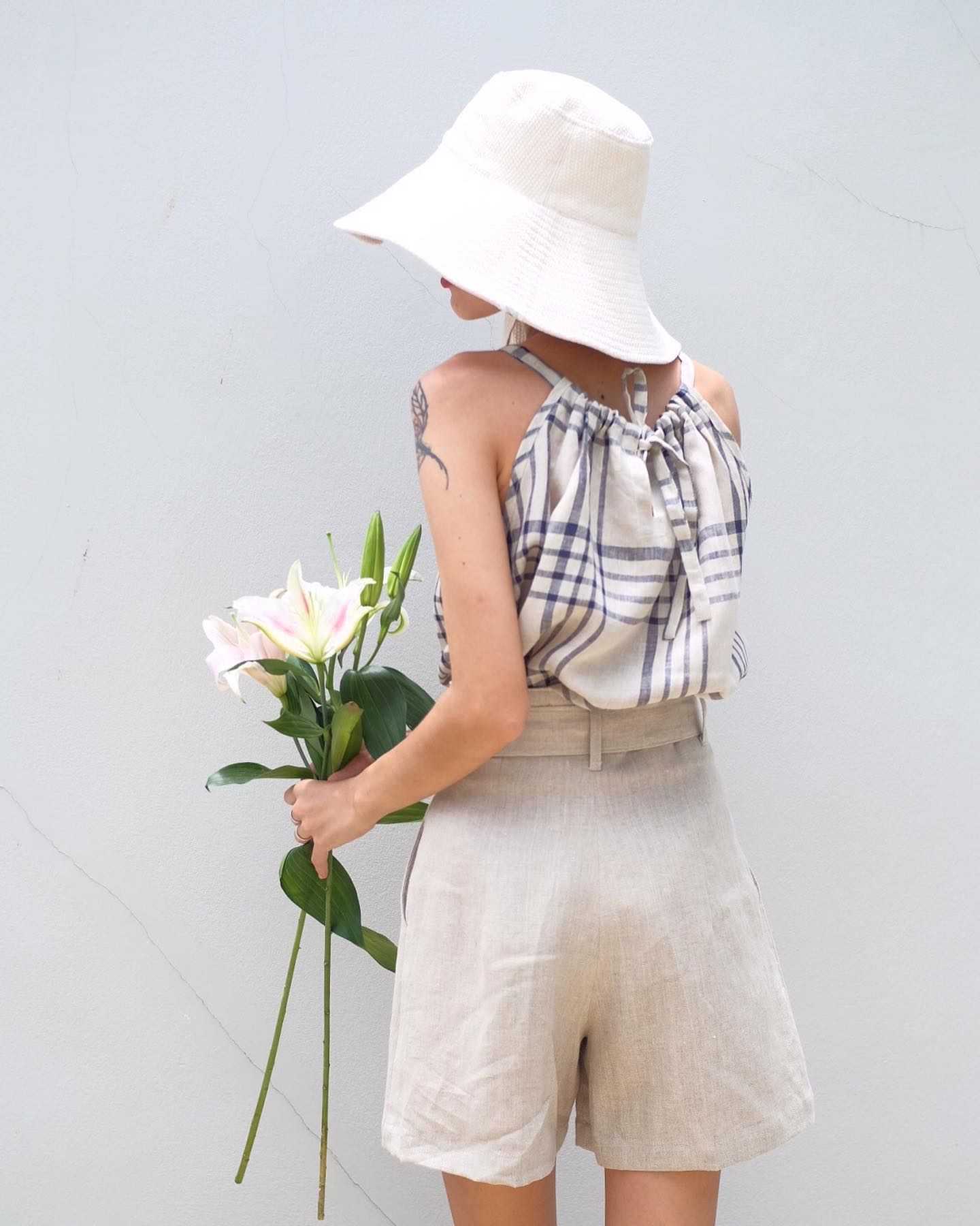 Palit Linen belt shorts (Beige)