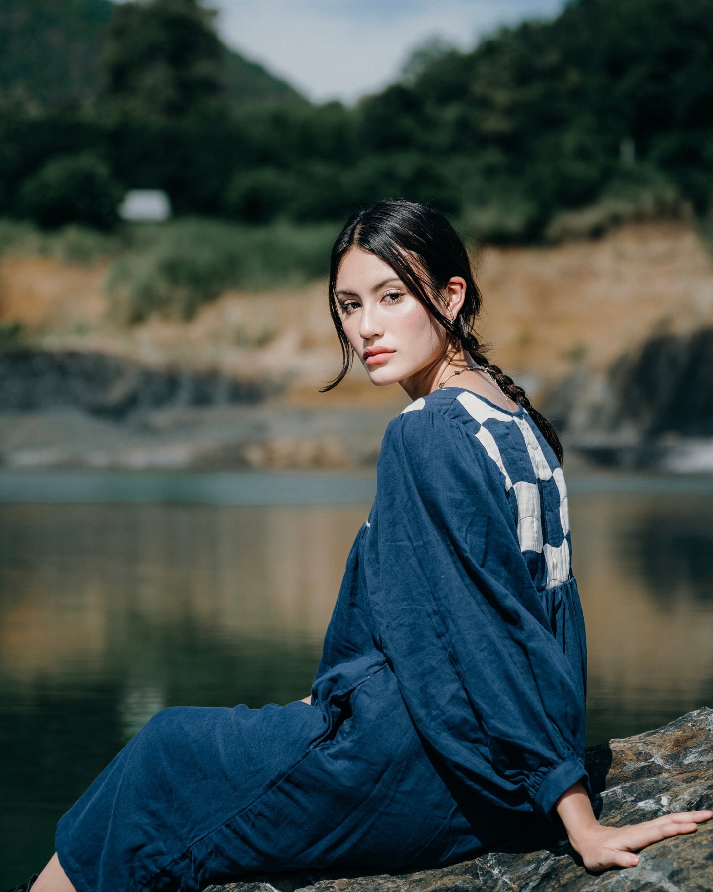 Palit Merlin dress (Navy blue-White)