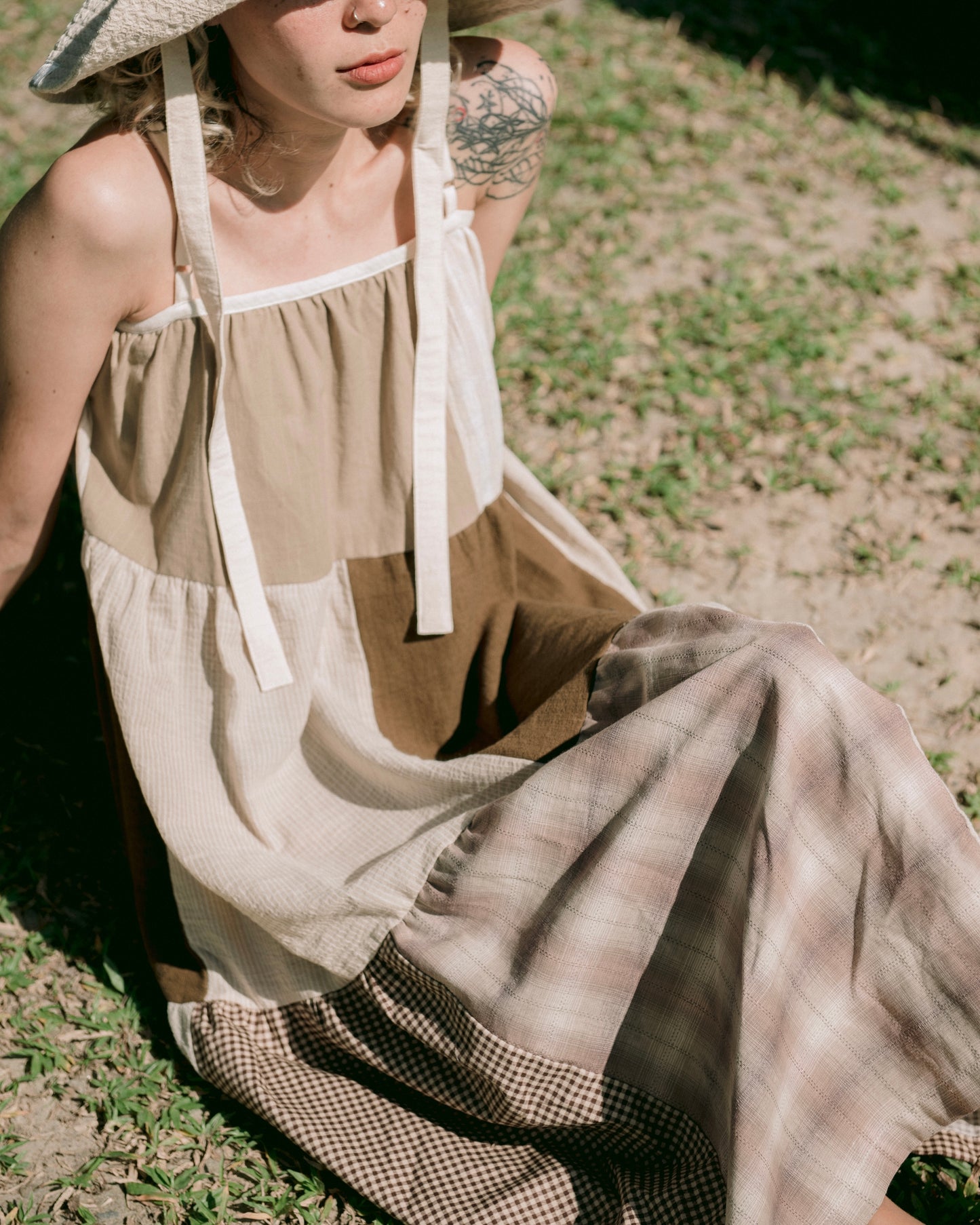 Palit Patchwork dress (Brown)