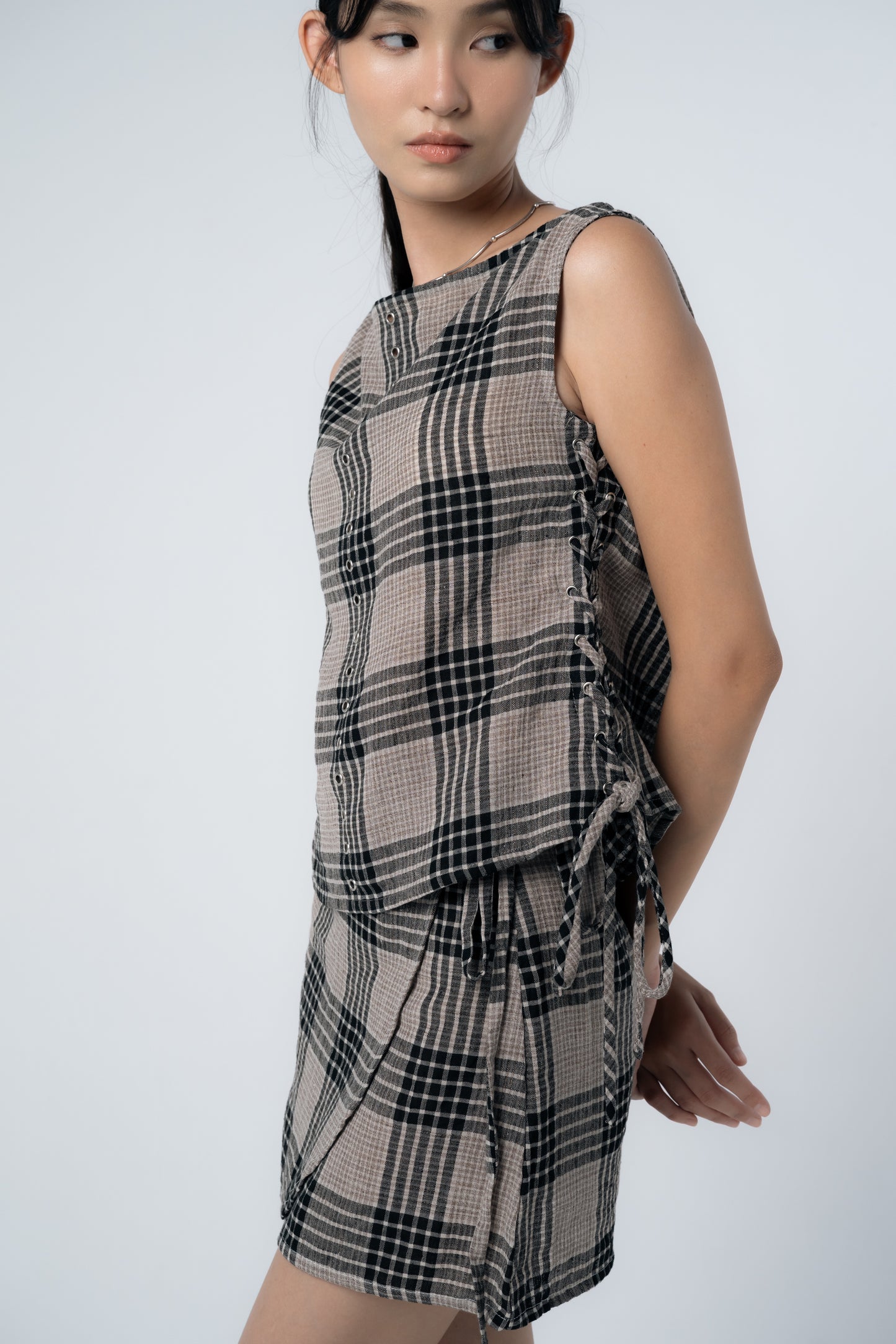 Palit Judy tank top (Brown checked)