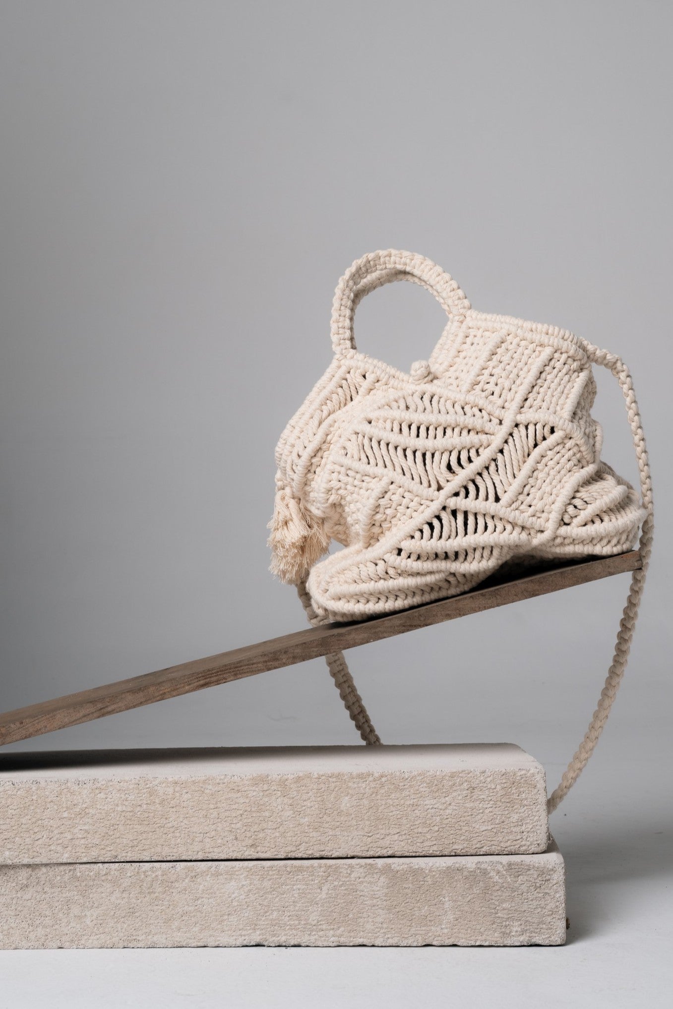 Palit Macrame basket bag (White rope)