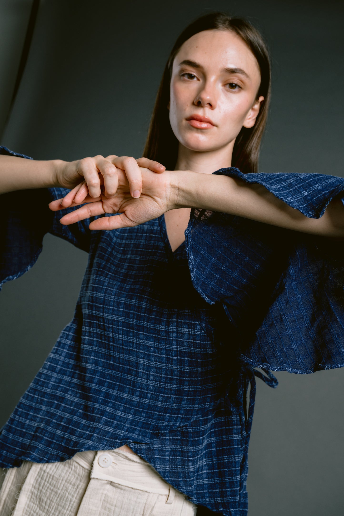 Palit Camillia long sleeve shirt (Blue striped)
