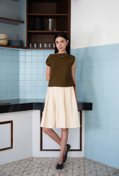 Palit Amie top open shoulder (Olive green)