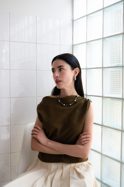 Palit Amie top open shoulder (Olive green)