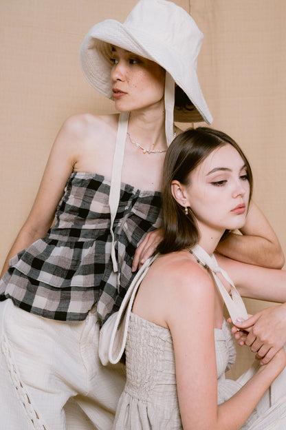 Palit Molly strapless top (Brown checked)
