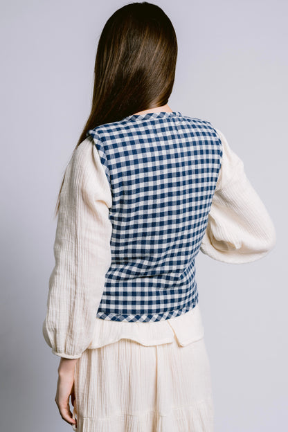 Palit Loone vest gingham (Cobalt)