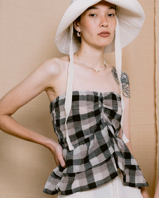 Palit Molly strapless top (Brown checked)