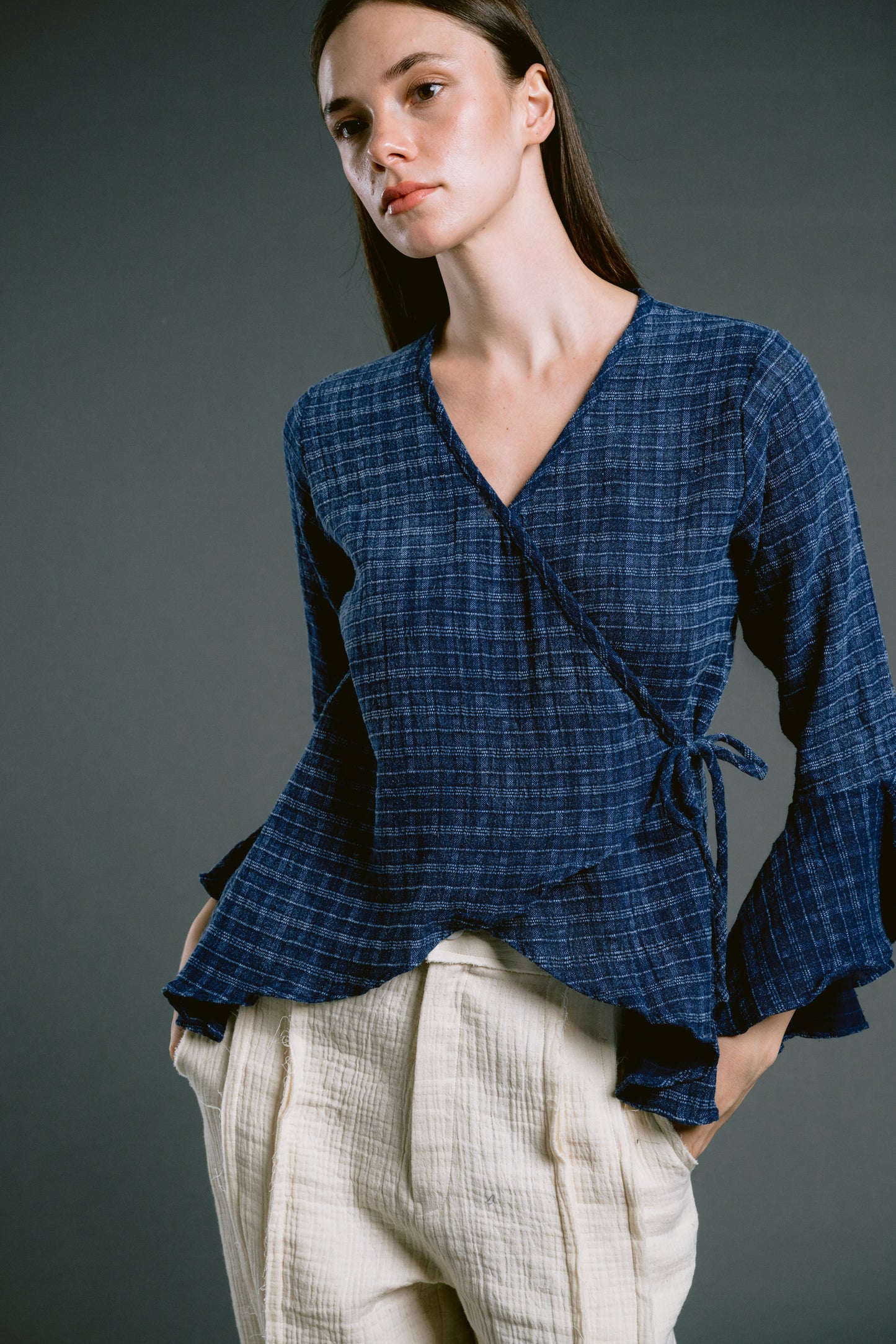 Palit Camillia long sleeve shirt (Blue striped)