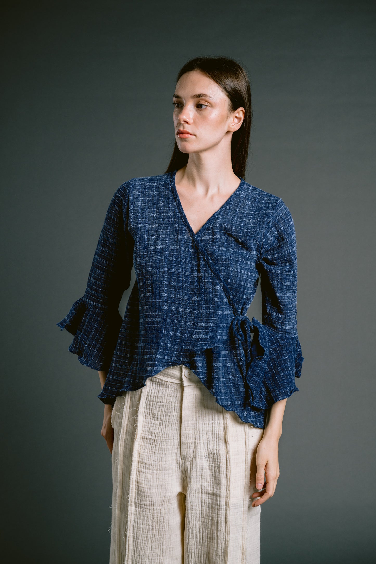 Palit Camillia long sleeve shirt (Blue striped)