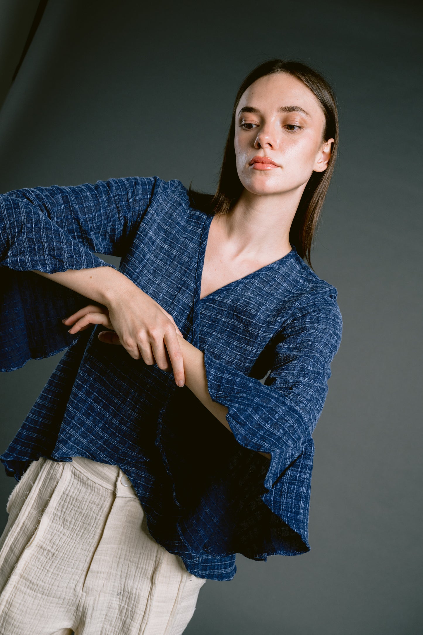 Palit Camillia long sleeve shirt (Blue striped)