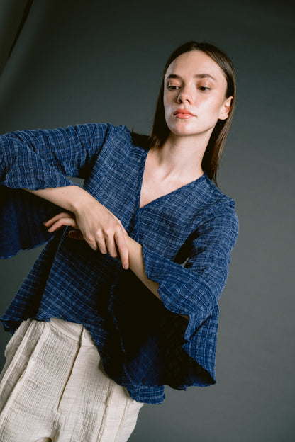 Palit Camillia long sleeve shirt (Blue striped)