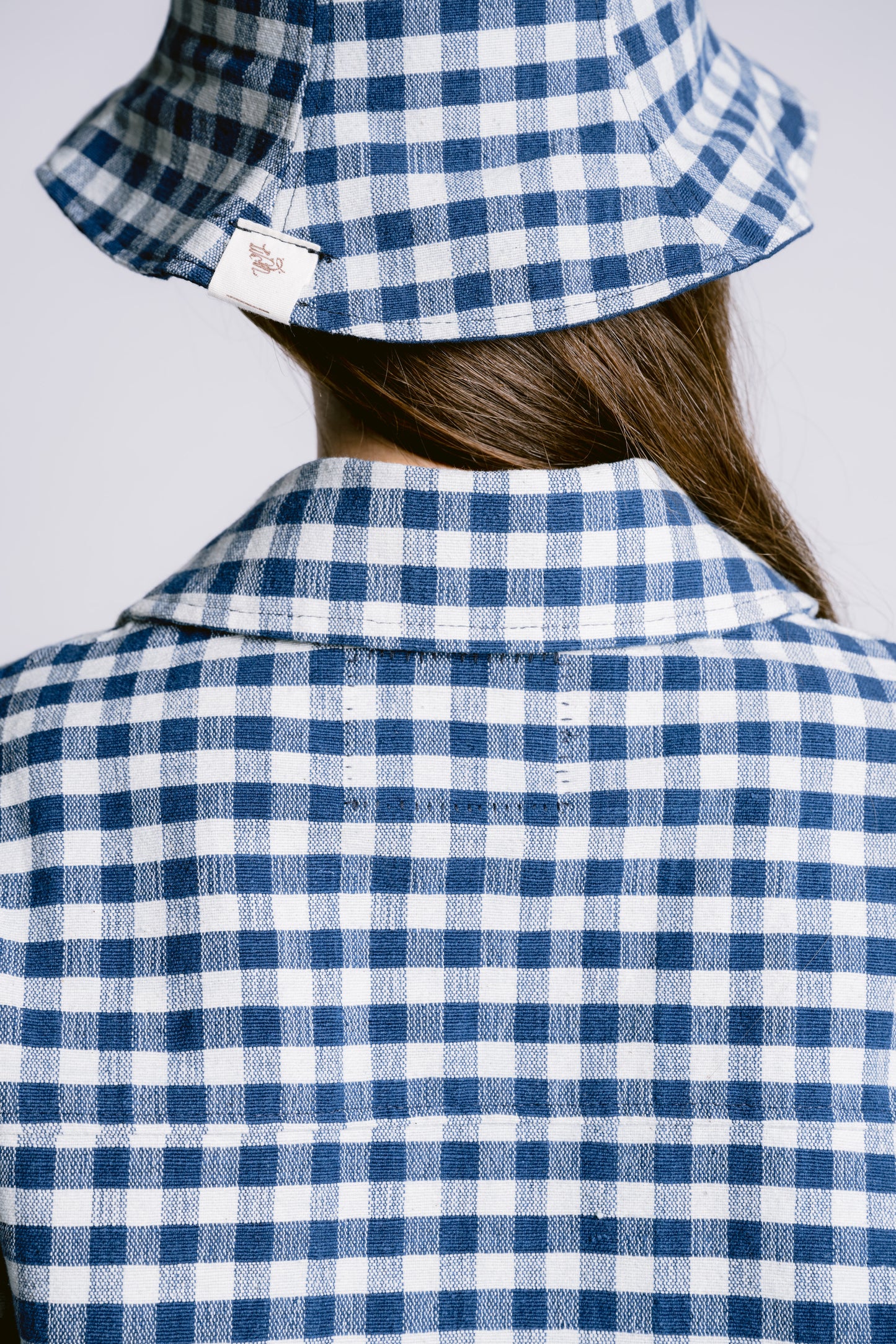 Palit Cotton gingham hat (Cobalt)