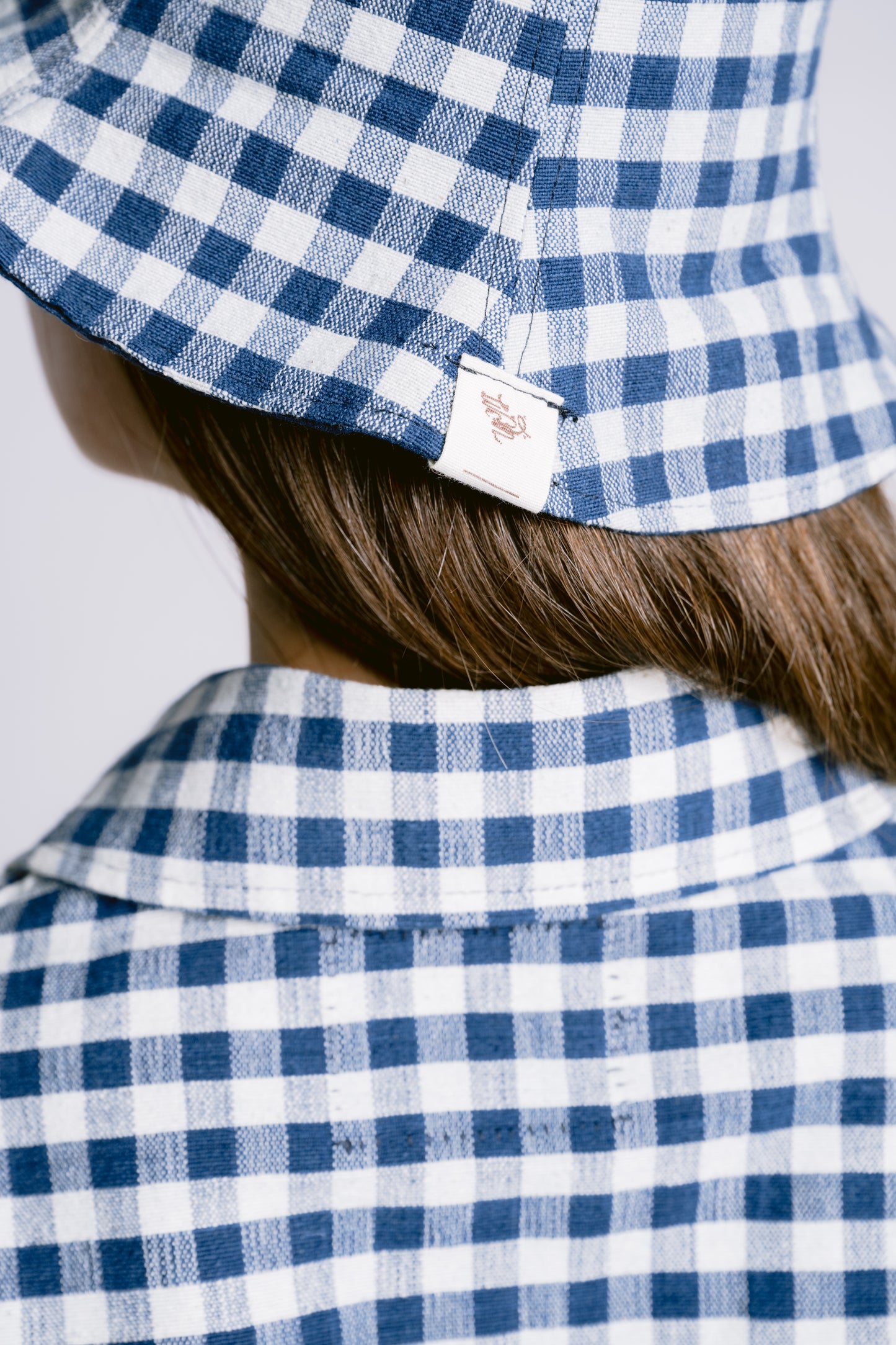 Palit Cotton gingham hat (Cobalt)