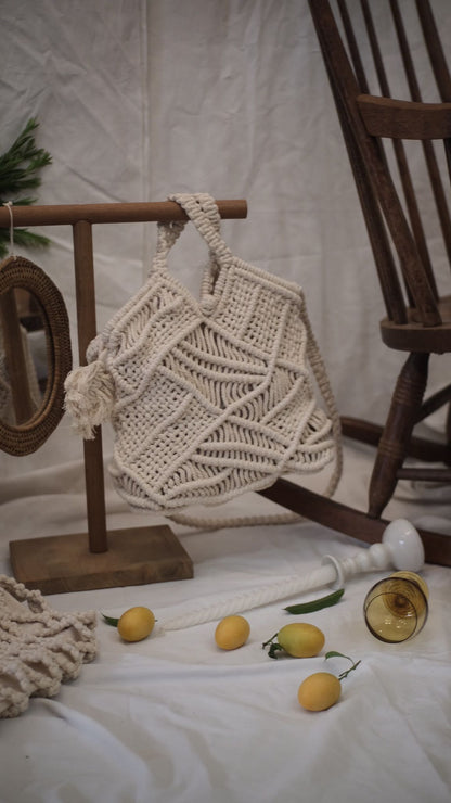 Palit Macrame basket bag (White rope)